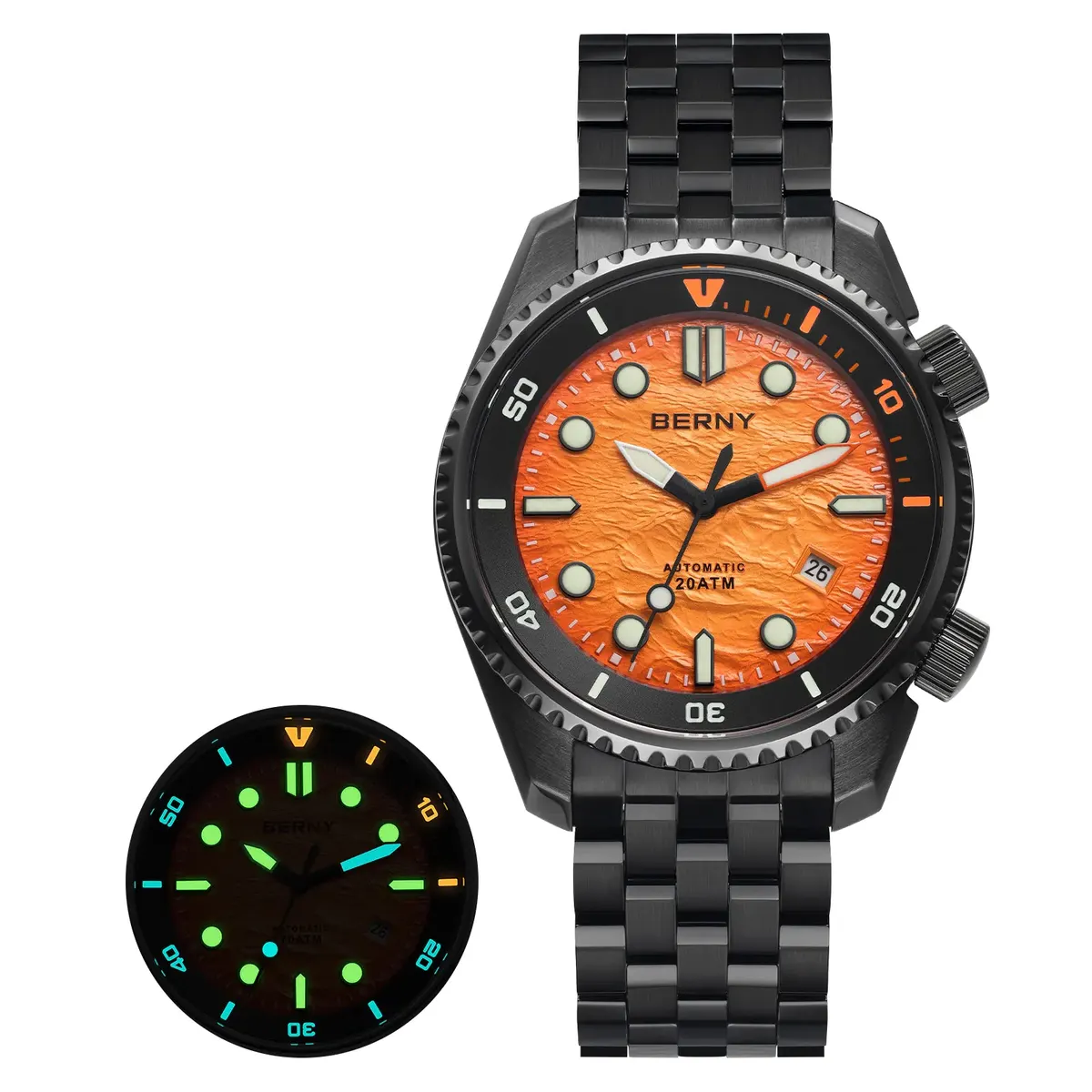 Montre Berny AM155MS Automatique – Noir / Orange