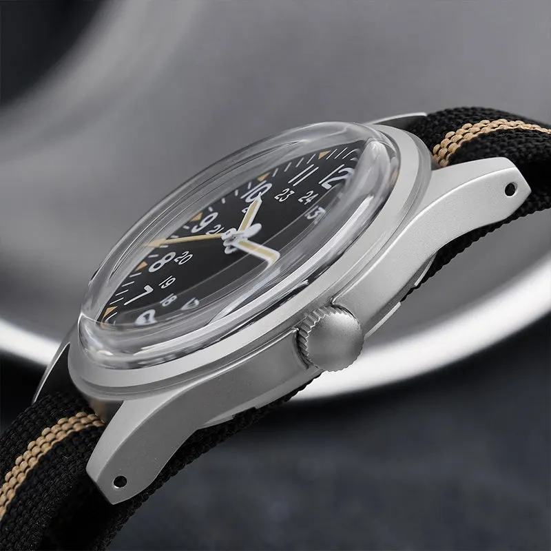Montre Militado ML07 Quartz 36 mm – Noir / Verre saphir