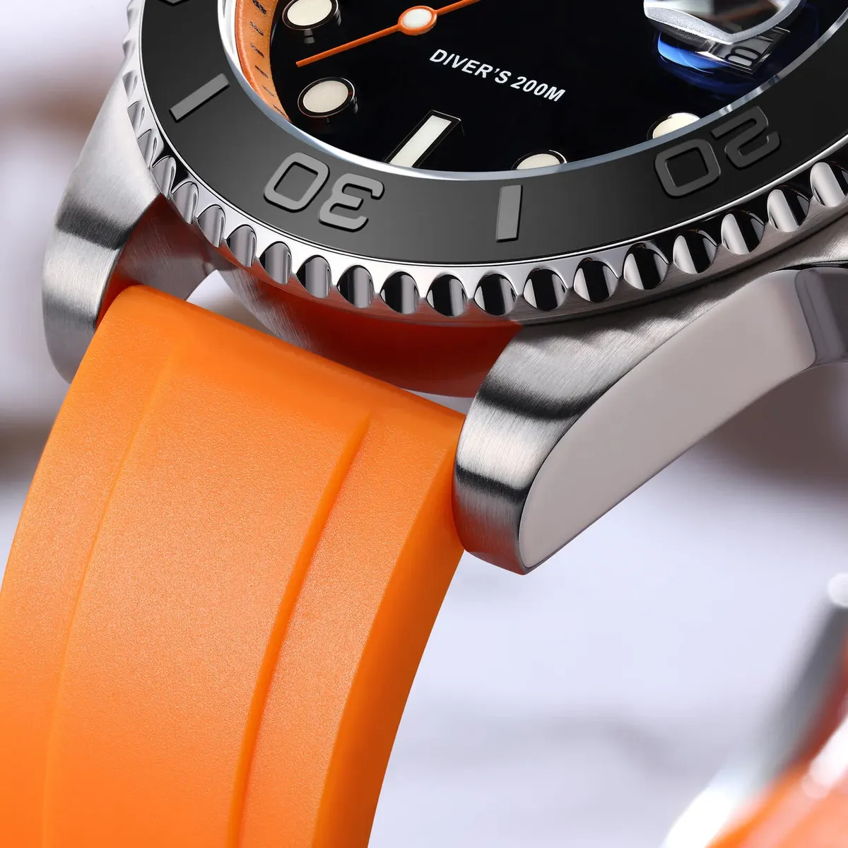 Montre Addiesdive AD2040 – Orange / Argent / Bracelet caoutchouc