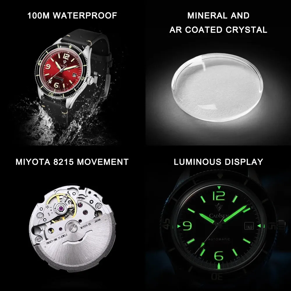Montre Cadisen C8239 Automatique 40 mm – Noir
