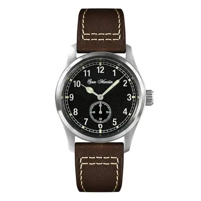Montre San Martin 6004 Quartz 37 mm – Bracelet cuir