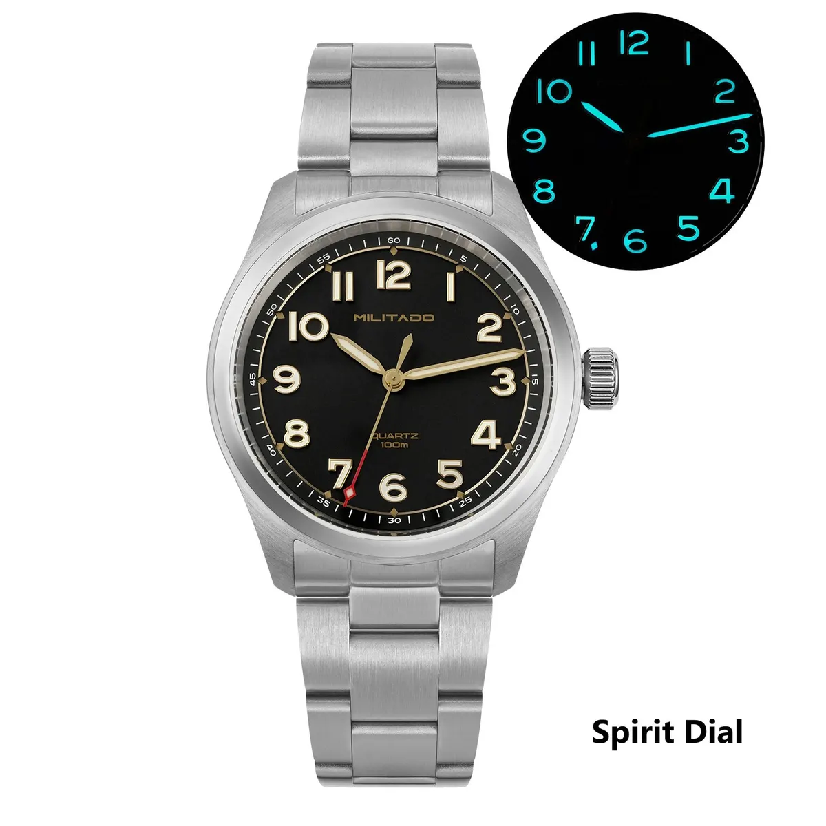 Montre Militado ML08 Quartz 38 mm – Bracelet acier inoxydable